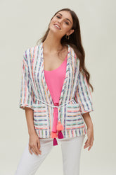 THREE-QUARTERS SLEEVE JACKET MULTICOLOR CHANEL